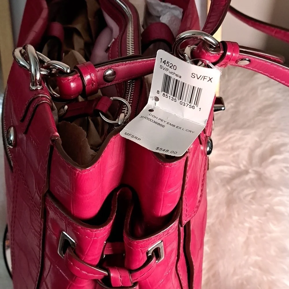 Coach NWTs Peyton Embossed Patent Leather Carryall Tote Bag